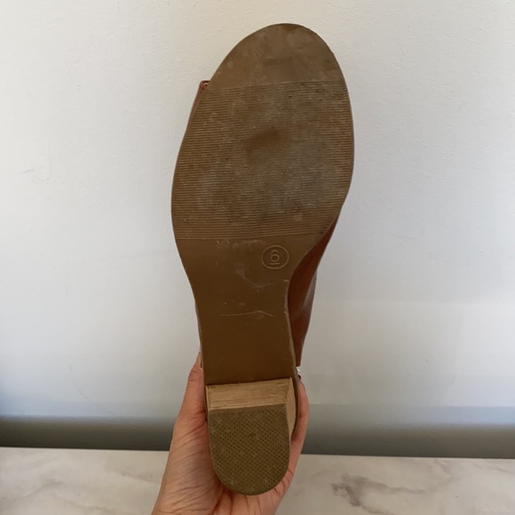 Cognac Open Toe Boot Heels - Picture 3 of 6